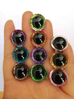 20pcs 10 kinds of color 9 24mm tiny round plastic clear toy animal safety eyes crystal eyes glitter nonwovens white hard washer