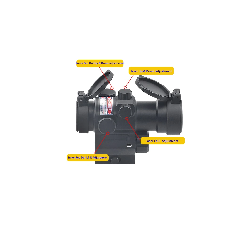 Телескопический оптический прицел для охоты и страйкбола DISCOVERY 1X30 laser red
