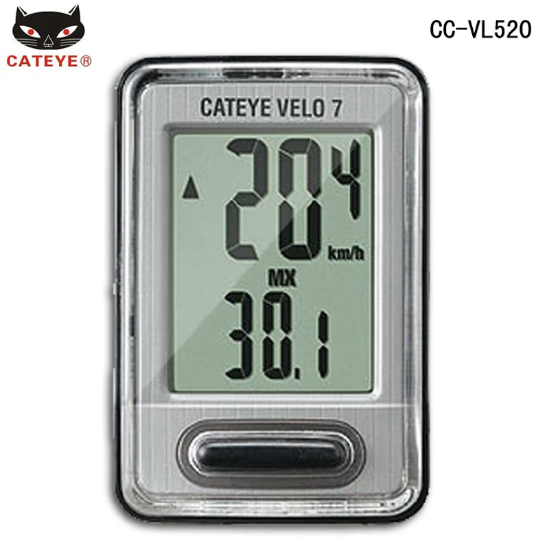CatEye Velo 7 CC VL520 скорость проводной велосипед Велоспорт серый черный|cateye velo 7|cateye
