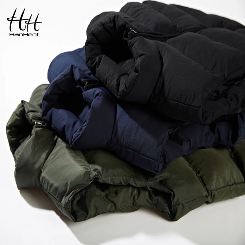 HanHent Мода Стенд жилет с воротником для мужчин Тонкий толстые теплые зимние Bodywarmer
