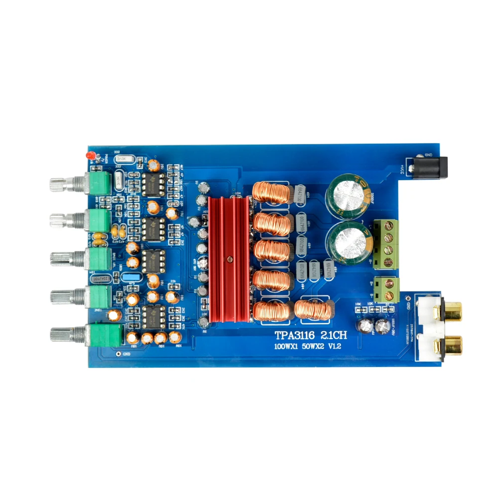 Aiyima Усилители звуковой платы TPA3116D2 amplificador 2.1 цифровой домашние доска 50Wx2 + 100 Вт DIY