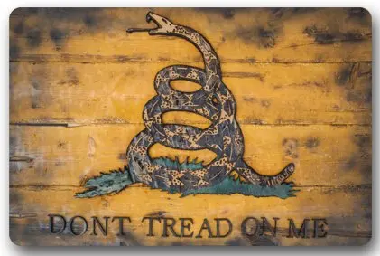 Забавный коврик с памятью для дома входной двери флагом Gadsden без протектора