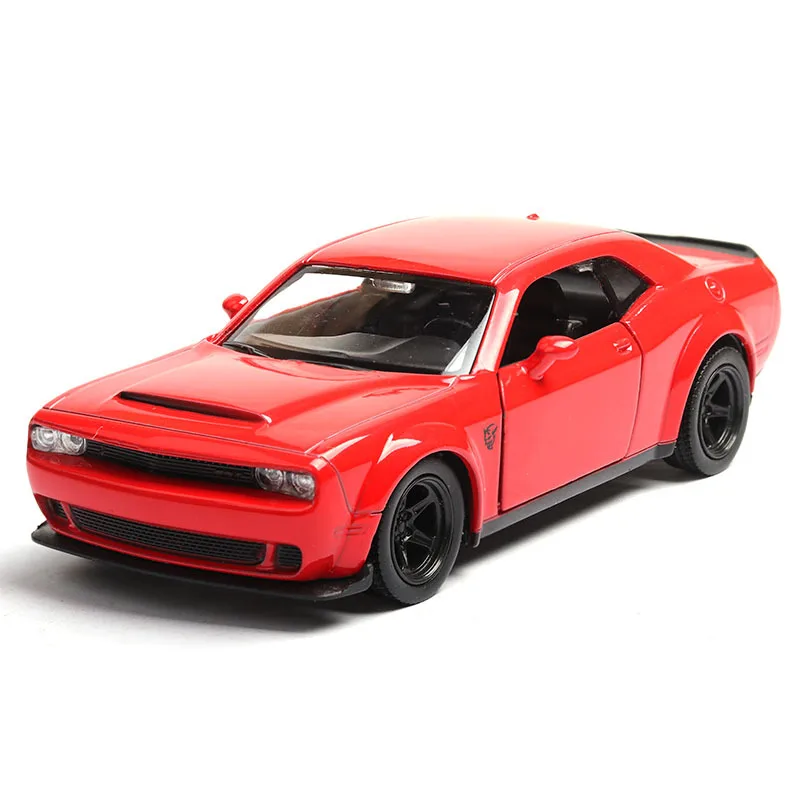 1:36 FDodge Challenger детский ремень из сплава для автомобиля с обратной стороны