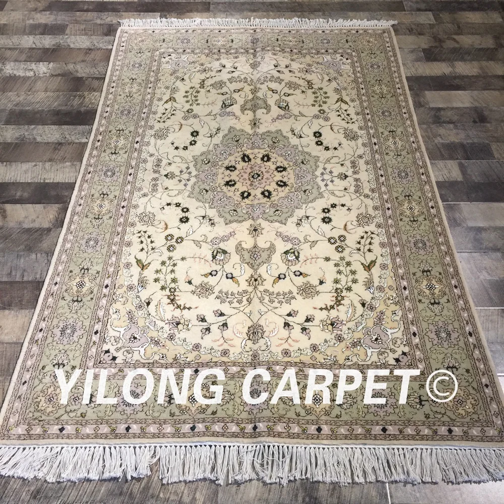 Yilong 4 'x 6' Традиционный персидский дизайн яркий цветок ручной работы шерстяной