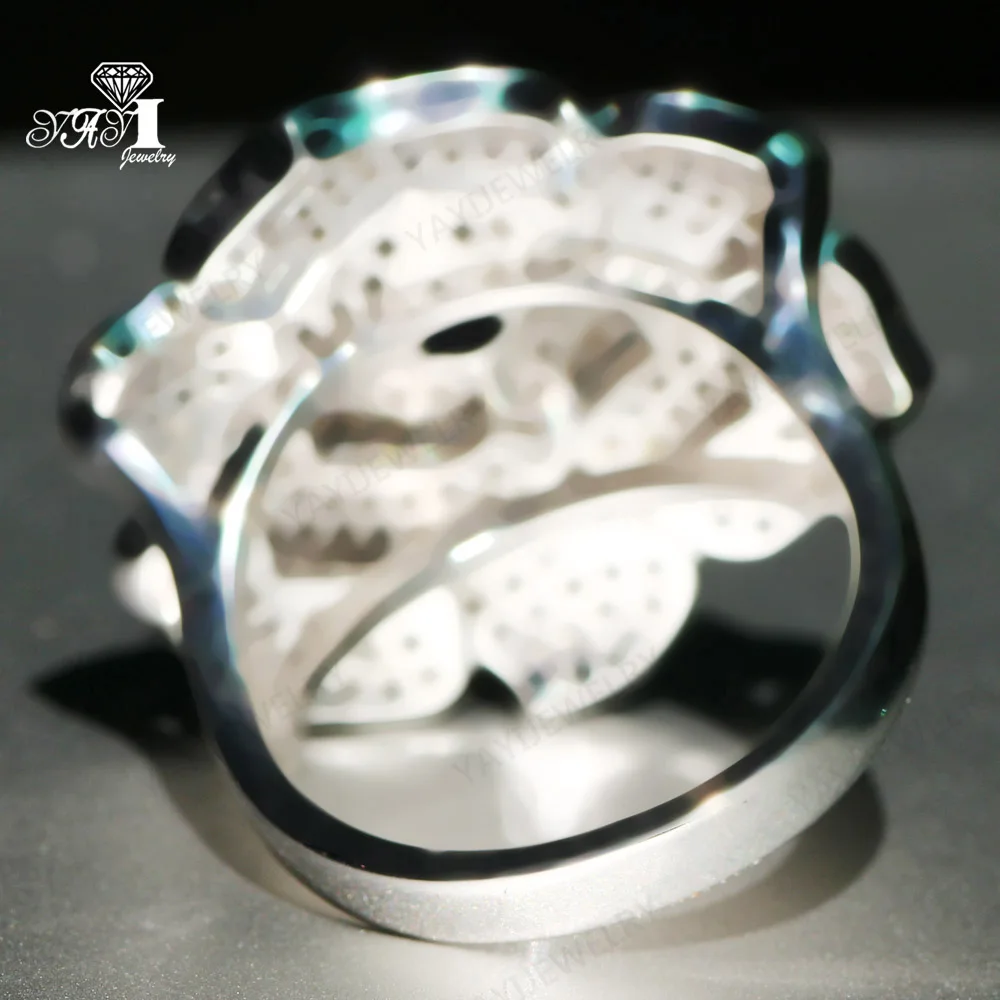 Ювелирные изделия yayi принцесса огранка 4.3CT голубой циркон серебро заполненные обручальные кольца с сердцем День Святого Валентина кольцо для девочек 034
