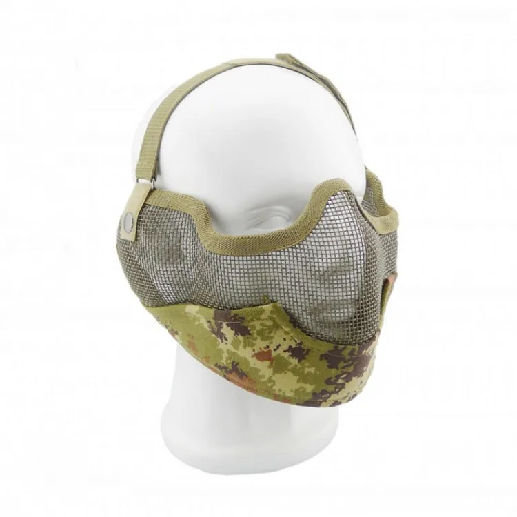 AIRSOFT удар V2 вечерние маска стальная сетка на пол-лица с защитой ушей черный