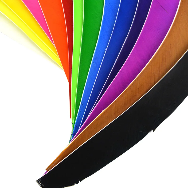 30pcs Turkey Arrow Feathers Full Length Irregular Feather Archery DIY Handmade Natural Fletching Left Wing Shooting Accessories