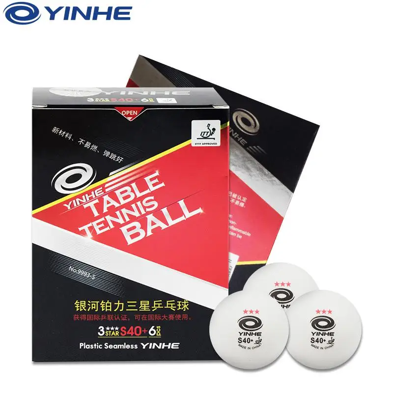 Yinhe 6 штук высокое качество, голубой цвет/красный 3-звезда Seamless40+/S40+ суперкачественная женская обувь последней коллекции на Поли мячи для настольного тенниса Белый ITTF утвержден