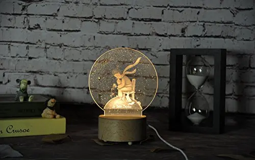Внутренняя скульптура, 3D Луна, ночник, единорог, Маленький принц, настольная лампа, Abajur, LED luminaria, детский ночник для сна, домашний декор - Испускаемый цвет: Little prince