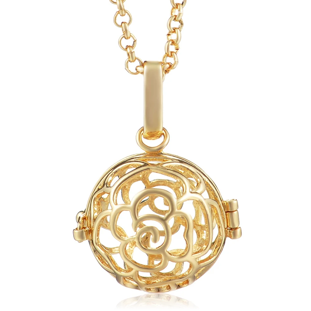 va-057-c Vocheng Bola Ball Angel Necklace 16MM Music Ball Vintage Pregnancy Necklace Aroma Essential Oil Diffuser Pregnant Women VA-048 - Окраска металла: va-057-c
