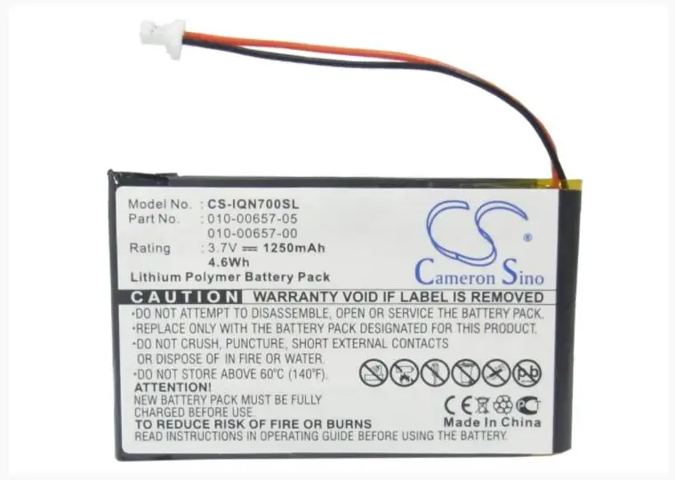 

Аккумулятор Cameron Sino 1250mAh для GARMIN Nuvi 700 (2 провода) 010-00657-00 010-00657-05 010-00657-10 GPS, аккумулятор для навигатора