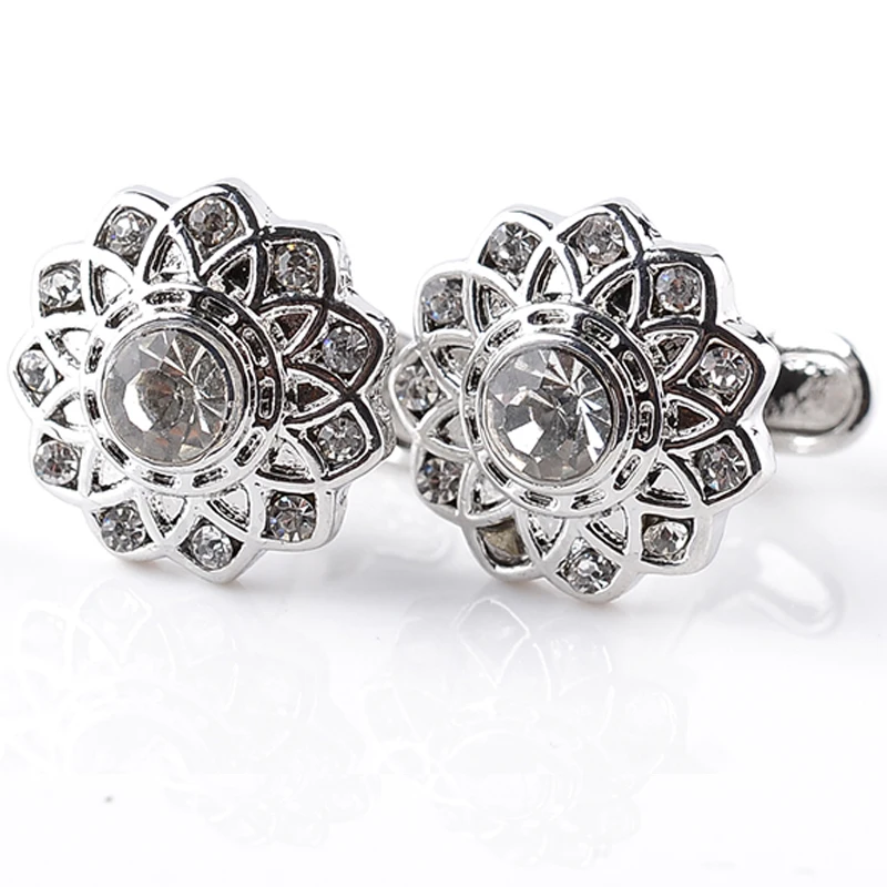 Высококачественные креативные новинки винтажные полые запонки в форме цветка с