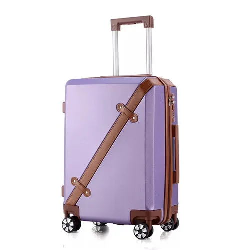 Violet Klqdzms ABS+ PC бленда для объектива 20/24 дюйма Для женщин путешествия чемодан-тележка на борт чехол для девочек прокатки Чемодан на колесах - Цвет: Violet