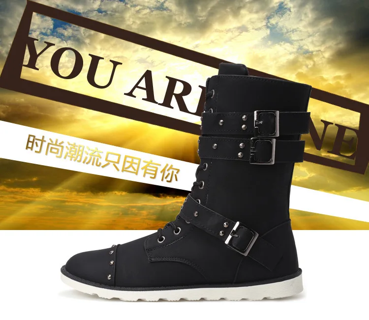 2015 British male fashion Martin boots leather high-top army casual men's winter |