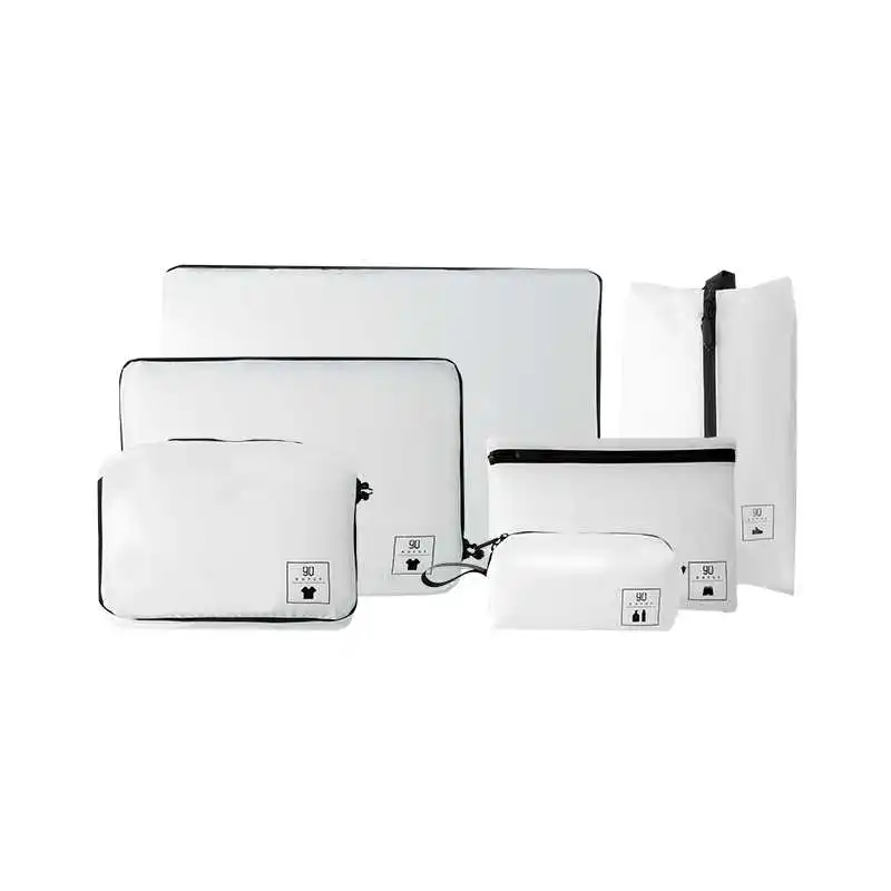 white Six-piece set Xiaomi Mijia 90 хранение водонепроницаемое противообрастающее покрытие складное хранение одежды обувь нижнее белье легко носить с собой Ультралегкая дорожная сумка - Цвет: white Six-piece set