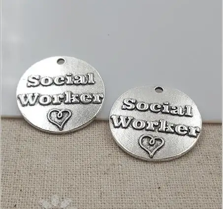 Высокое качество 20 шт./лот Диаметр 25 мм письмо тиснением социальный работник