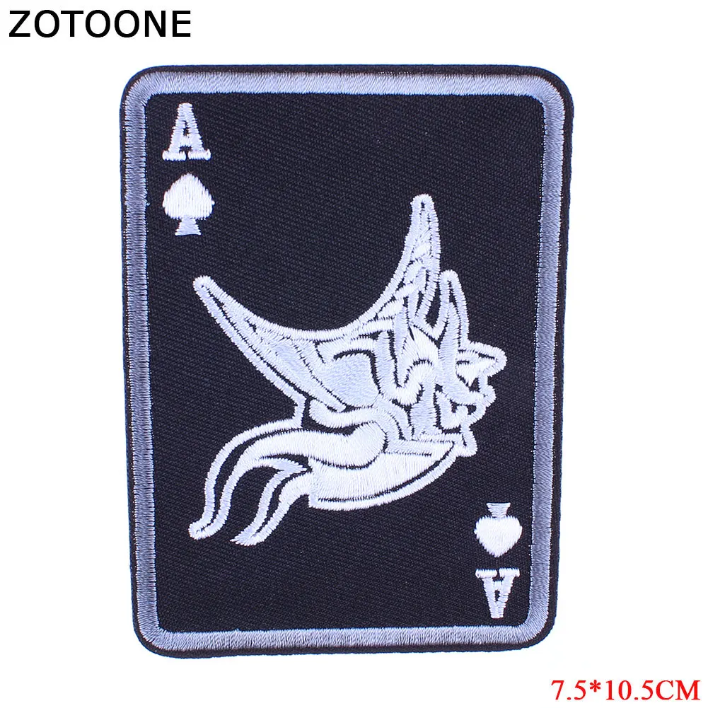ZOTOONE вышитые нашивки покер приложения для одежды украшение для рюкзака аппликация железная на череп нашивка в стиле панк тканевые наклейки