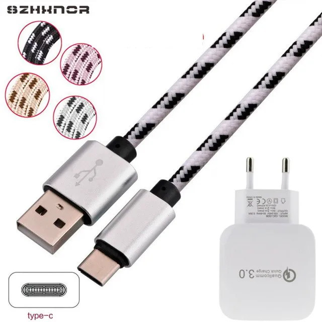 0 2 м 1 3 Быстрая зарядка type C USB 18 Вт QC3.0 зарядное устройство для Xiaomi Mi 8 6 samsung S8 S9 LG G5 G6