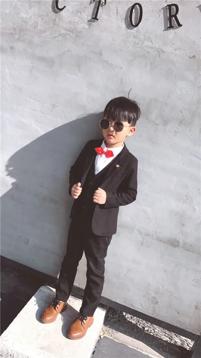

2018 New Boys Formal Suits for Weddings Brand England Style 3-15 year Child Black Formal Party Tuxedos kids Formal Suits