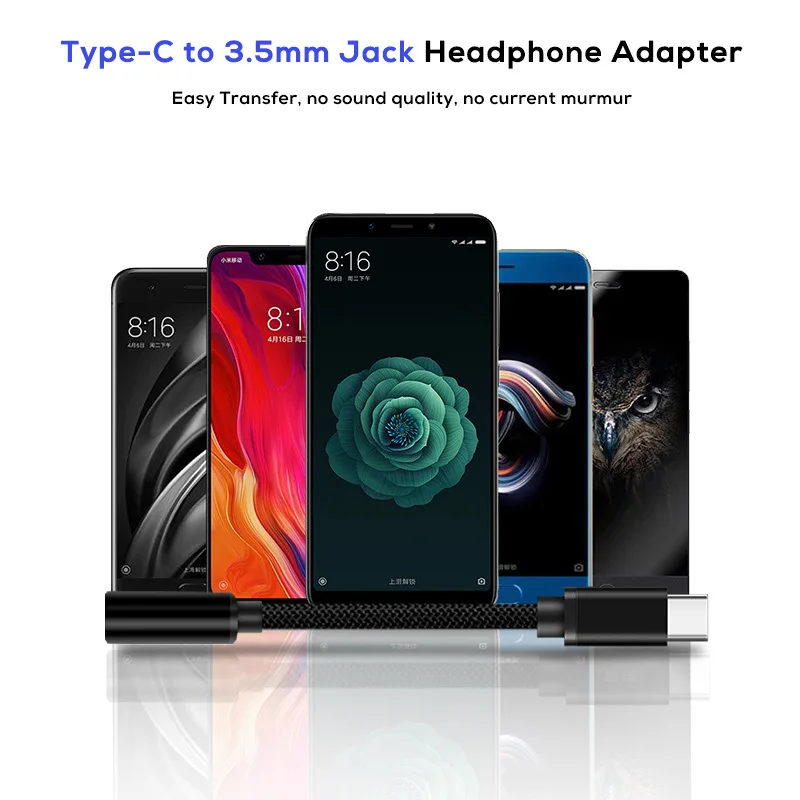 Аудиокабель SUPTEC AUX с разъемом USB Type-C на 3 5 мм адаптер для наушников конвертер Samsung S9