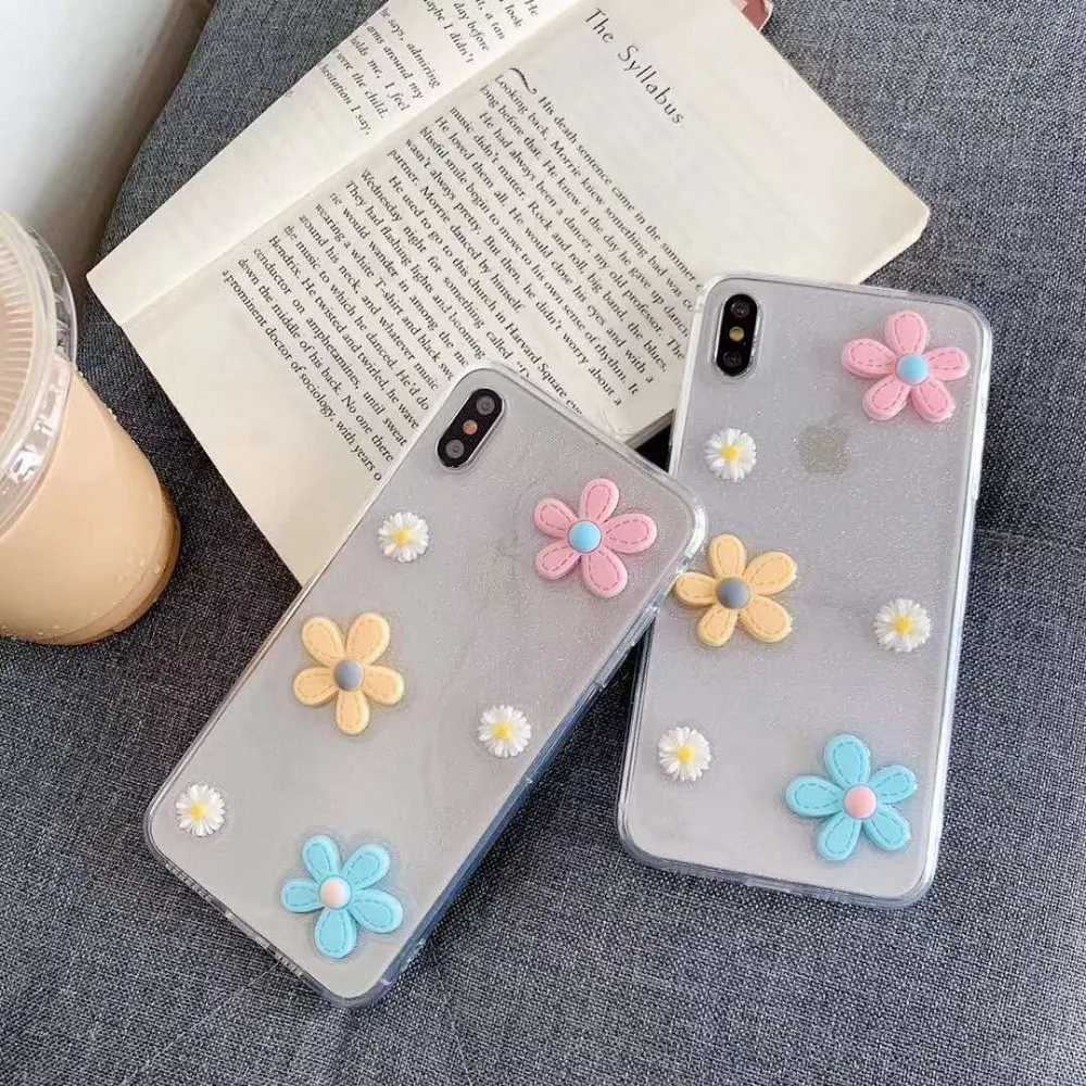 Marchcover для iPhone XS MAX XR X Милая коробка сладостей цветов ромашки 8 7 6S 6 Plus Прозрачный