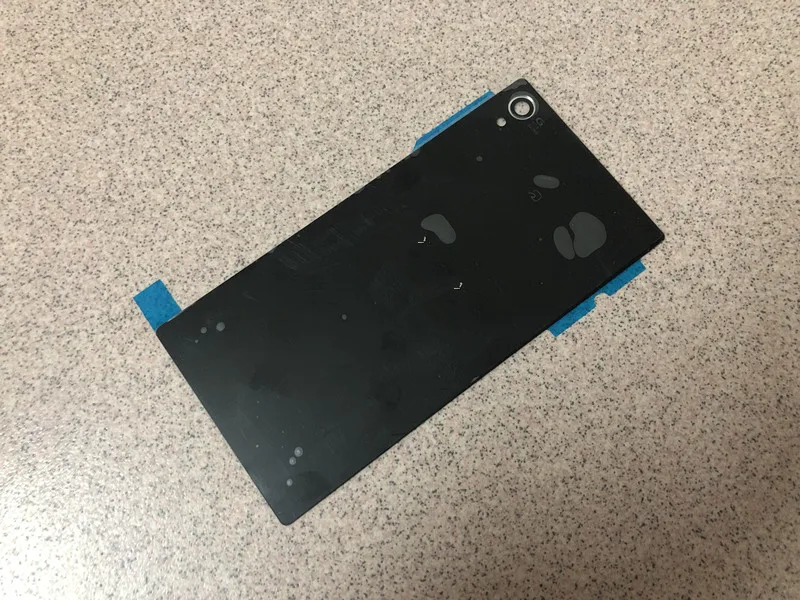 Задняя крышка батарейного отсека для sony xperia Z1 L39H C6902 C6903 C6905 C6906 стеклянная задняя крышка чехол+ 1 пленка бесплатно - Цвет: Черный