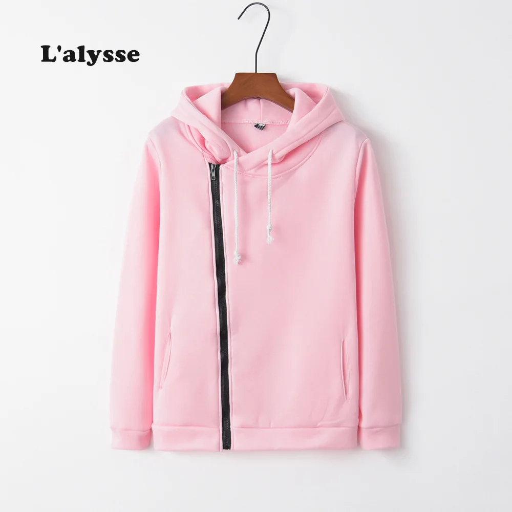 LALYSSE/осенние теплые модные толстовки на молнии женские с длинным рукавом куртки