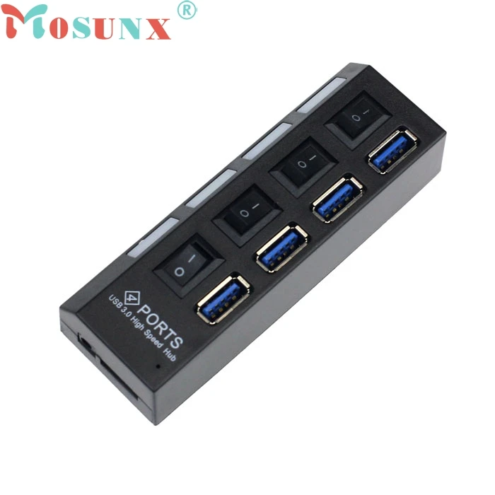 ECOSIN2 4 порта USB 3 0 концентратор с переключателем ВКЛ./ВЫКЛ. Адаптер питания для