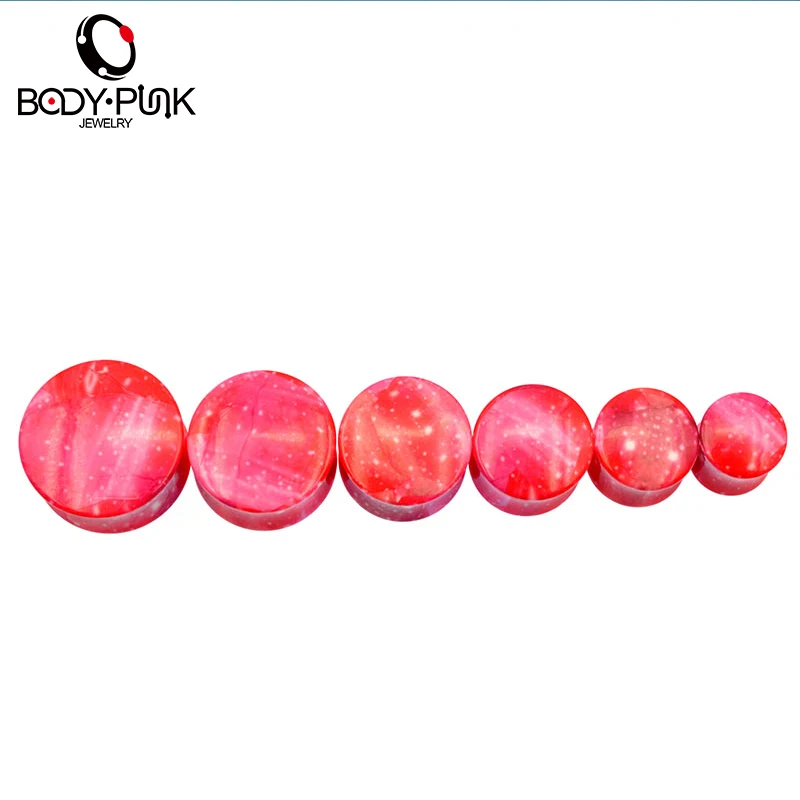 Пробки для тела в стиле панк 1 пара акриловые пробки Galaxy Print двойные ушей тоннель