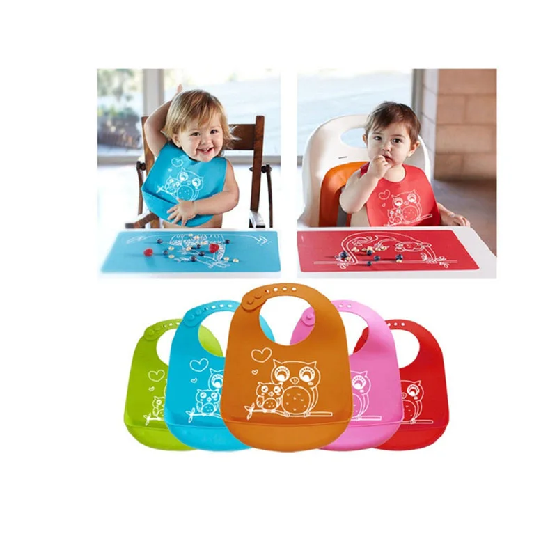 Cute Silicone Baby Eat Waterproof Three-Dimensional Rice Bag Bib Large Child Mouth Water Pocket | Детская одежда и обувь