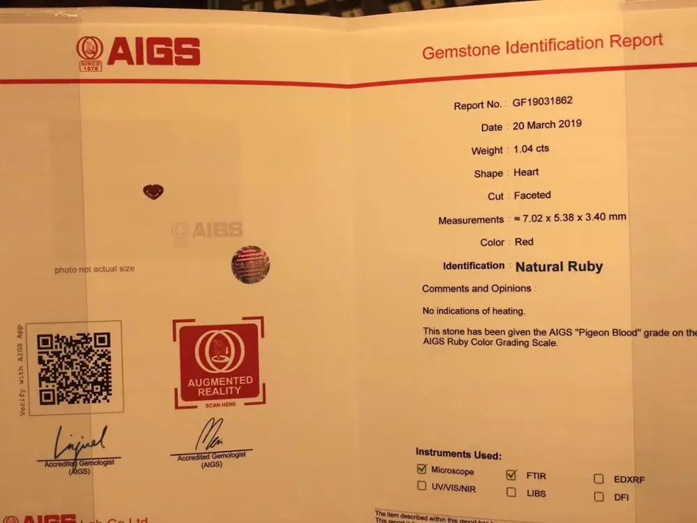 Кольцо с рубином из чистого золота 18 К Настоящее натуральное 1.04ct красный рубин