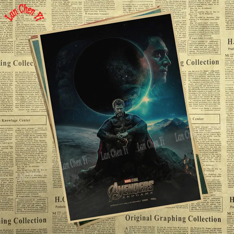 Кофе Крафт-постеры принты Мстители эндшпиль Америка Marvel фильм Искусство настенные картины для гостиной домашний декор - Цвет: Кофе