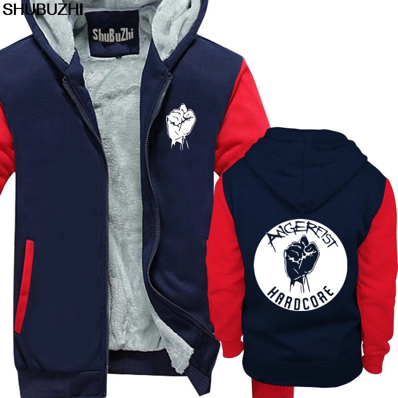 navy red ANGERFIST, HARDCORE, голландский габбер, техно, Габба, музыка, пионеры, пол эльстак Мода shubuzhi толстые толстовки sbz1179 - Цвет: navy red