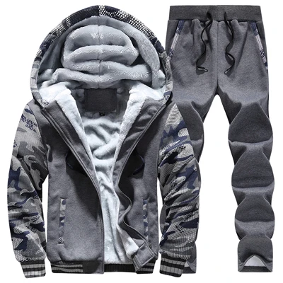 Bumpybeast Мужская спортивная одежда зимние модные брендовые Топы+ брюки наборы повседневная облегающая, бархатная теплая Высококачественная Мужская одежда - Цвет: Dark grey