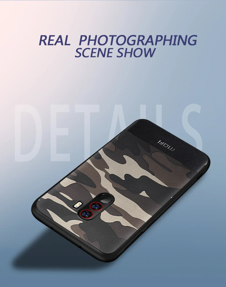 Чехол камуфляжной расцветки для xiaomi pocophone F1, стильный кожаный чехол pocophone F1, задний Чехол, чехол poco F1