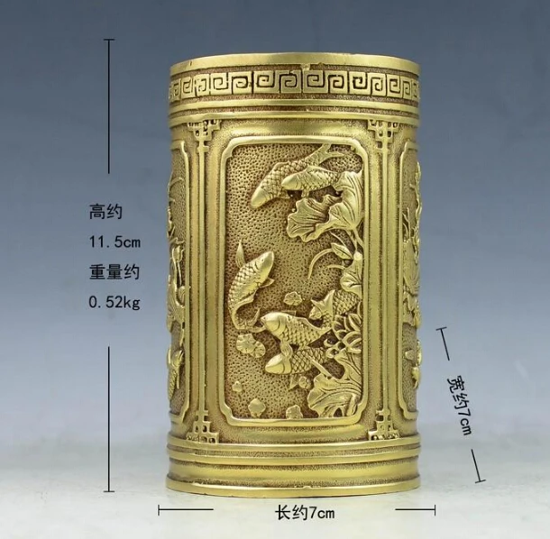 SCY 426+++The copper ornaments lotus fish pen the "scholar's four jewels" bronze handicrafts | Дом и сад