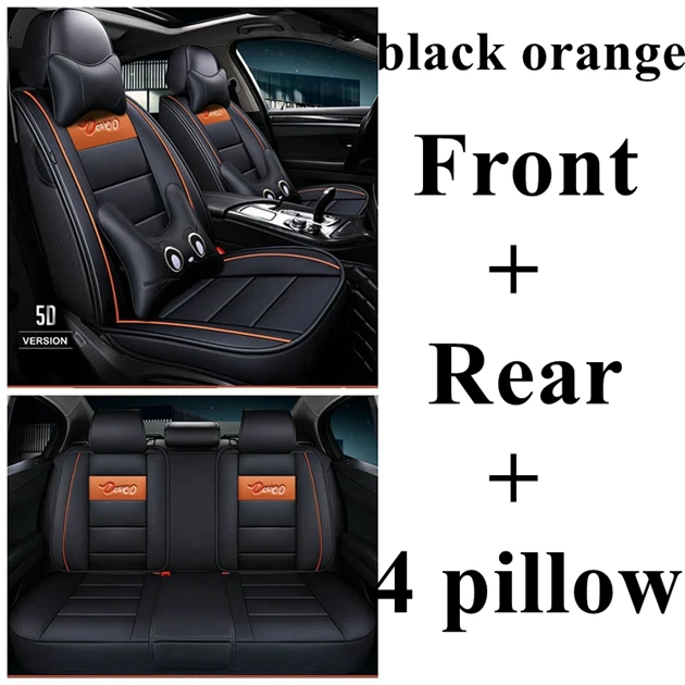 black orange luxury Автокресло Обложка для Audi a1 a3 a4 a5 a6 a7 a8 a4L a6L q2 q3 q5 q7 a4 b8 a4 b6 a3 8 p a4 b7 a6 c6 Alfa Romeo 159 Lada granta Веста - Название цвета: black orange luxury