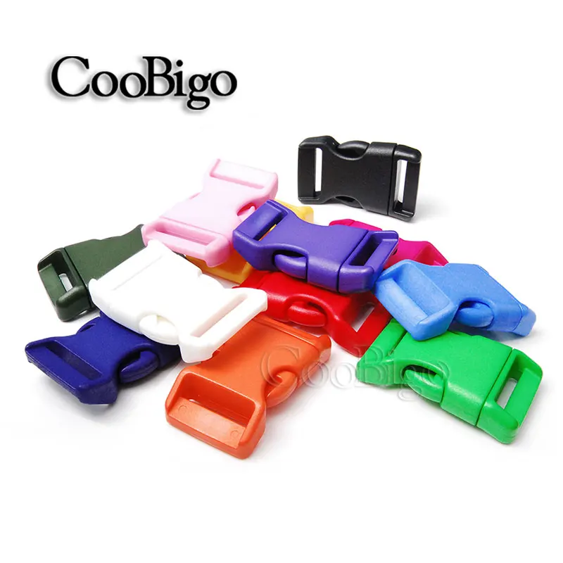 100pcs Mixed Colors 100 шт 3/"(20 мм) пластиковые цветные Контурные боковые пряжки, размер для паракордовых браслетов, ошейник для домашних животных, запасные части для ремешка - Цвет: 100pcs Mixed Colors