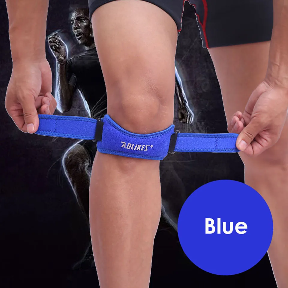 Blue AOLIKES 1 шт. наколенники Регулируемый наколенник Поддержка колодки Voleibol наколенник защита спортивной безопасности rodilla guard A-7919 - Цвет: Blue