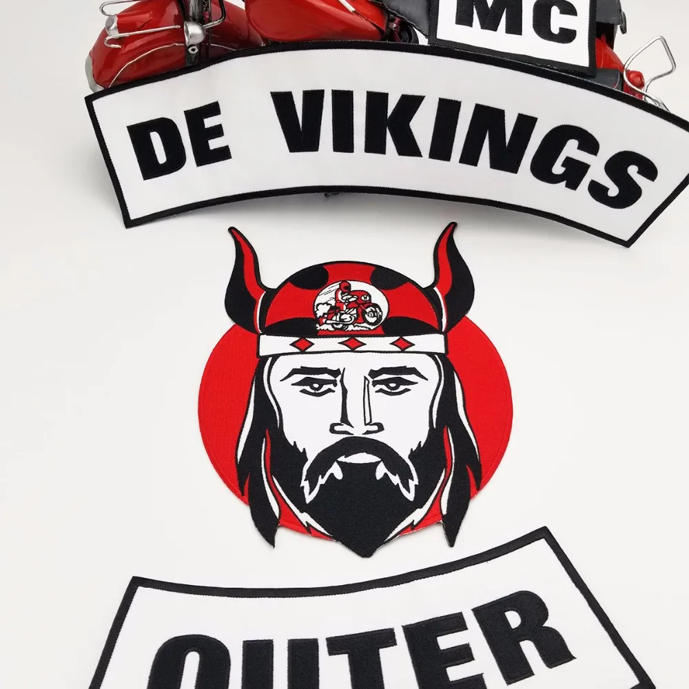 Железные нашивки для одежды DE VIKINGS внешняя MC Байкерская вышитая Железная на