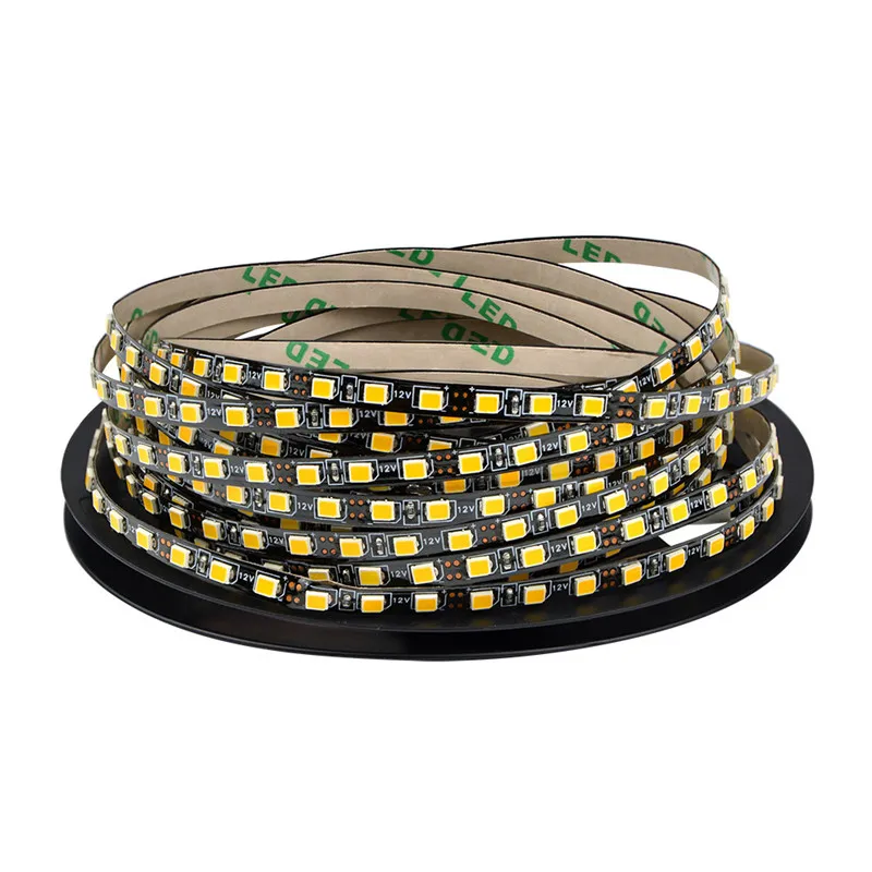 Узкий светодиодный светильник 5 мм 2835 SMD гибкая лента Белый/Черный PCB 120
