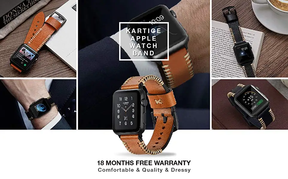 Ремешок для часов apple Watch 4 ремешок с белым проводом из натуральной кожи ремешок Serise 4 3 2 1 для apple watch 4 4 мм Мужские часы