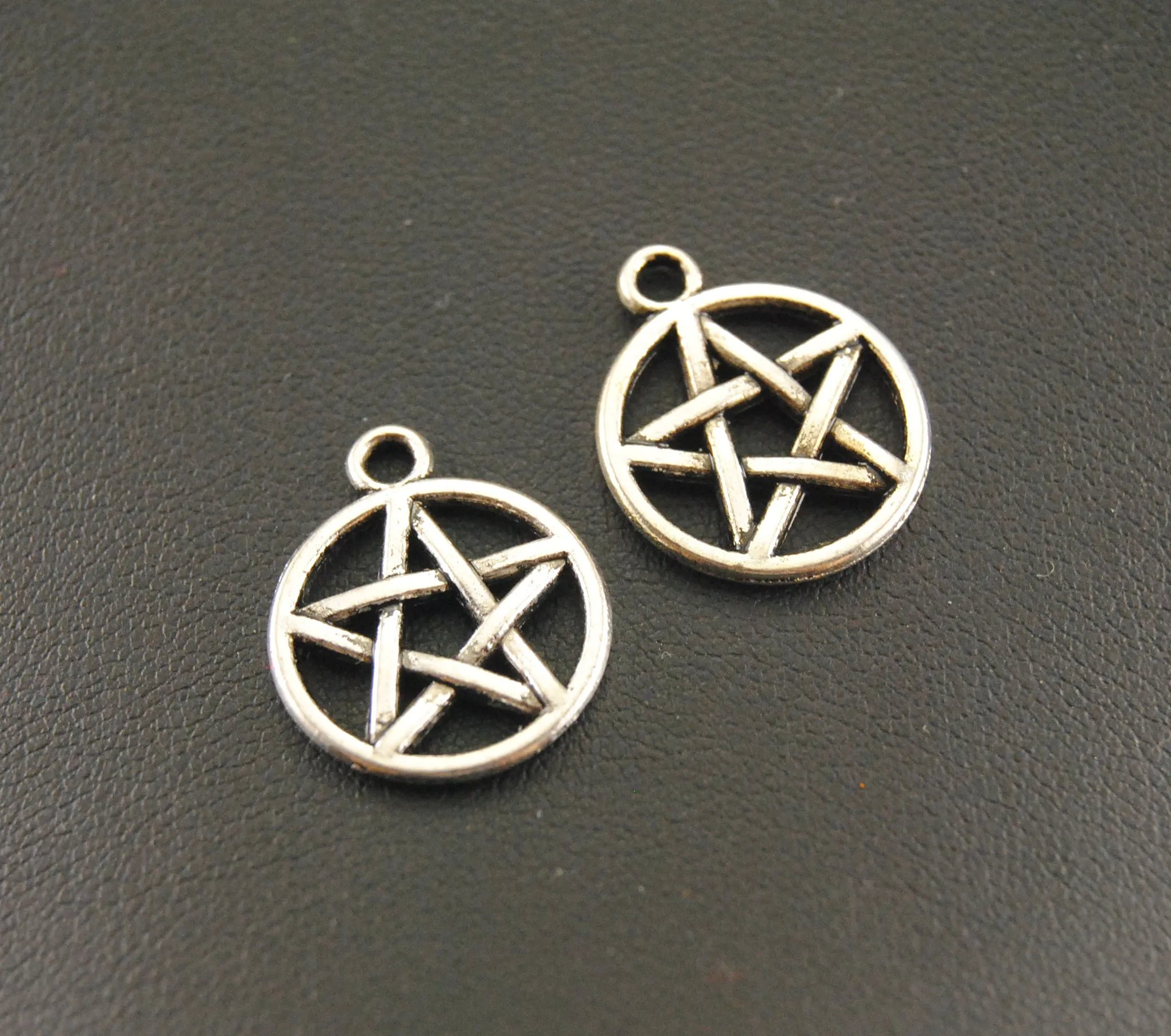 Подвески Wicca в виде пятиконечной звезды Давида 10 шт. бронзового/серебряного цвета