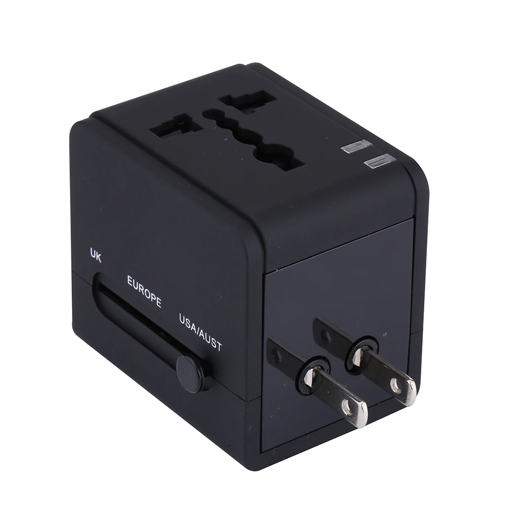Универсальный 2.1A USB Порты и разъёмы AC World Travel Зарядное устройство адаптер Международный переходник конвертер для США/Великобритании/AU/ ЕС