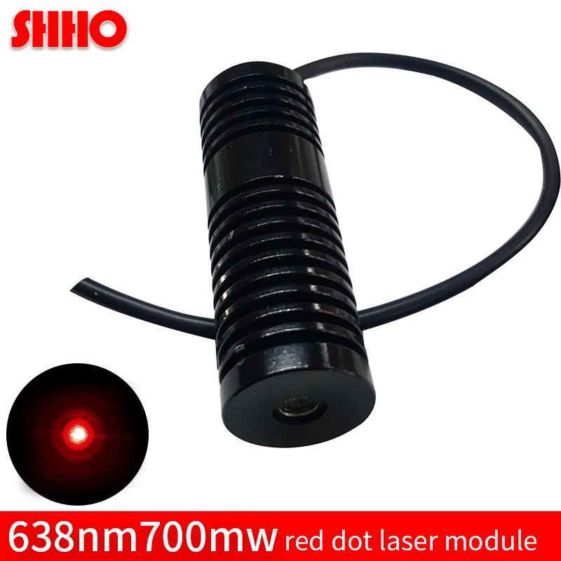 

High power 638nm 700mw Red dot laser module super distance more than 1500M launch adjustable spot ACC 12V driver radiator shell