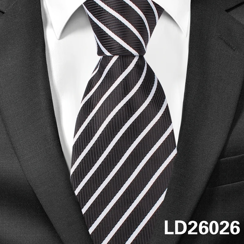 LD26026 Новые полосатые шелковые галстуки для мужчин жаккардовые Тканые Классические костюмы галстуки полосатый галстук для жениха Gravatas Corbata Vestidos мужской галстук - Цвет: LD26026