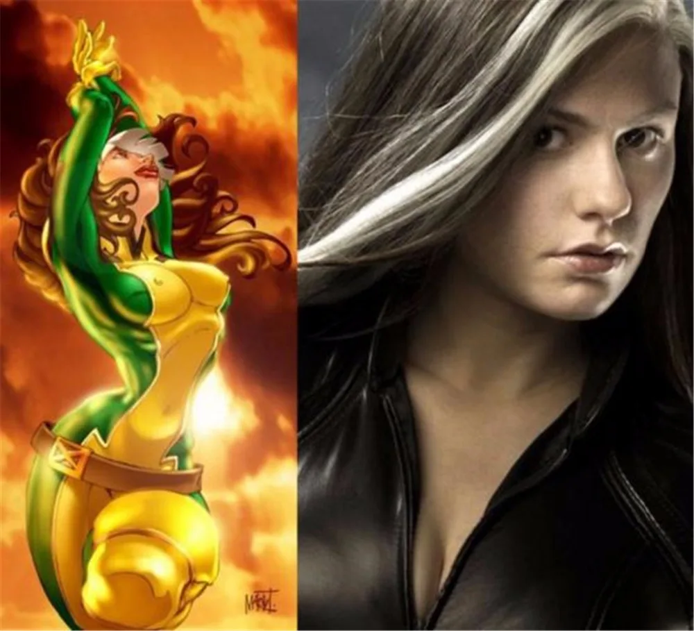 Фильм X-men Rogue Косплей костюмы Анна Marie Gambit лайкра спандекс зентай Боди Комбинезоны Необычные Бальные платья для женщин девочек