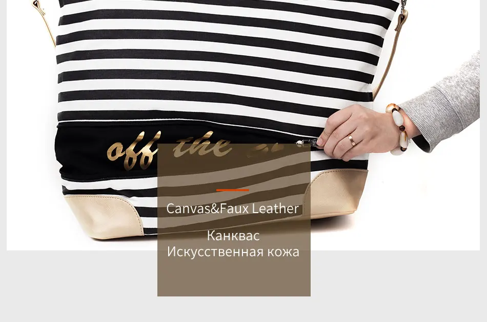 Mealivos Мода г. в черно-белую полоску и золотой Холст Дорожная сумка-тоут сумка поездка с ночевкой Ручной Клади Вещевой сумки без подключения к сети