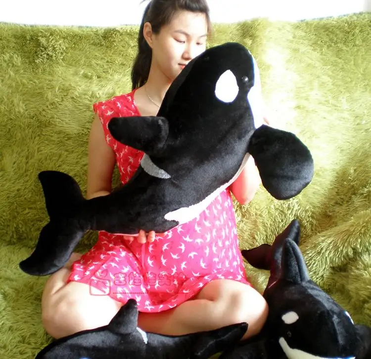 Большой размер новинка Имитация Черного Кита плюшевая игрушка подарок около 80 см