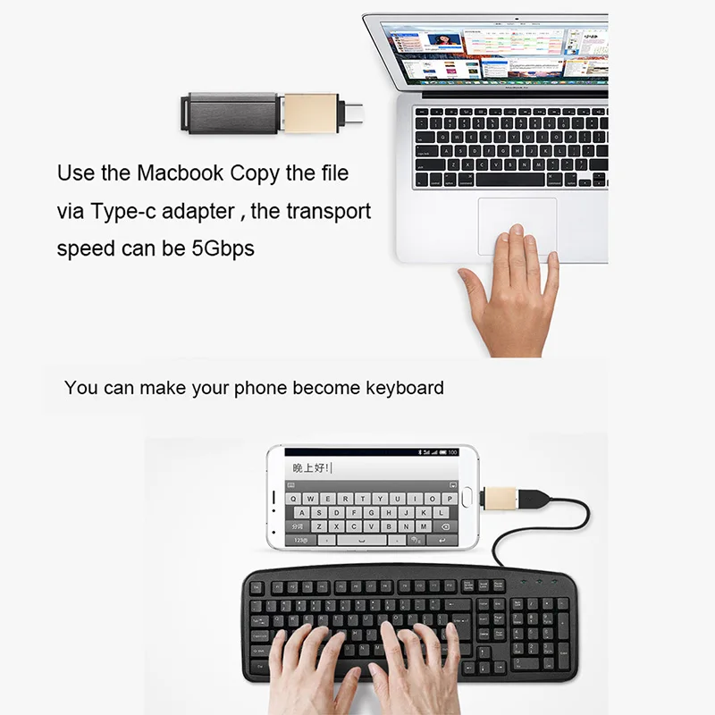 Sovawin type-C адаптер USB 3,1 папа-USB 3,0 мама USB OTG Зарядка данных тип-c конвертер для Macbook для телефона Xiaomi